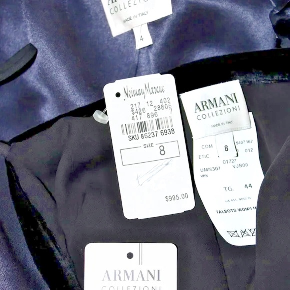 🆕🏷️ Armani Collezioni Burnout Silk BlackVelvet Jacket & Skirt Set NWT 🇮🇹 - Picture 9 of 14